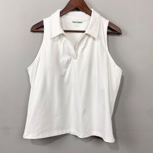 Tretorn White Sleeveless Polo Tank Top